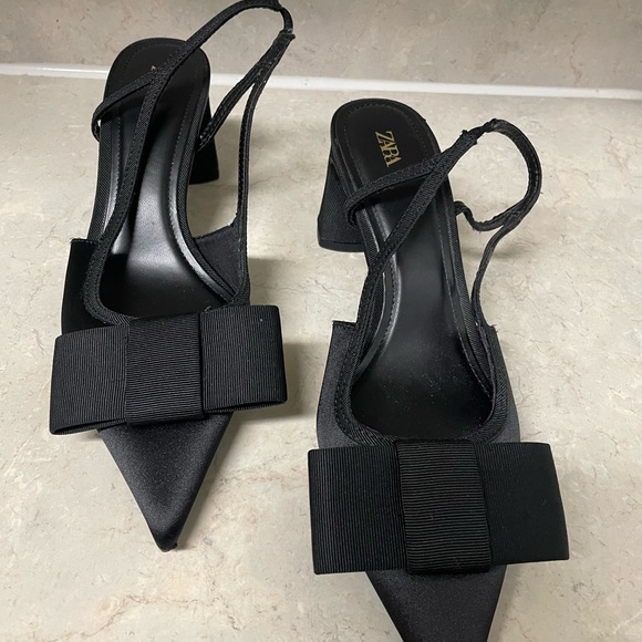 Zara Shoes - Zara Women's Elegant Black Slingback Heels